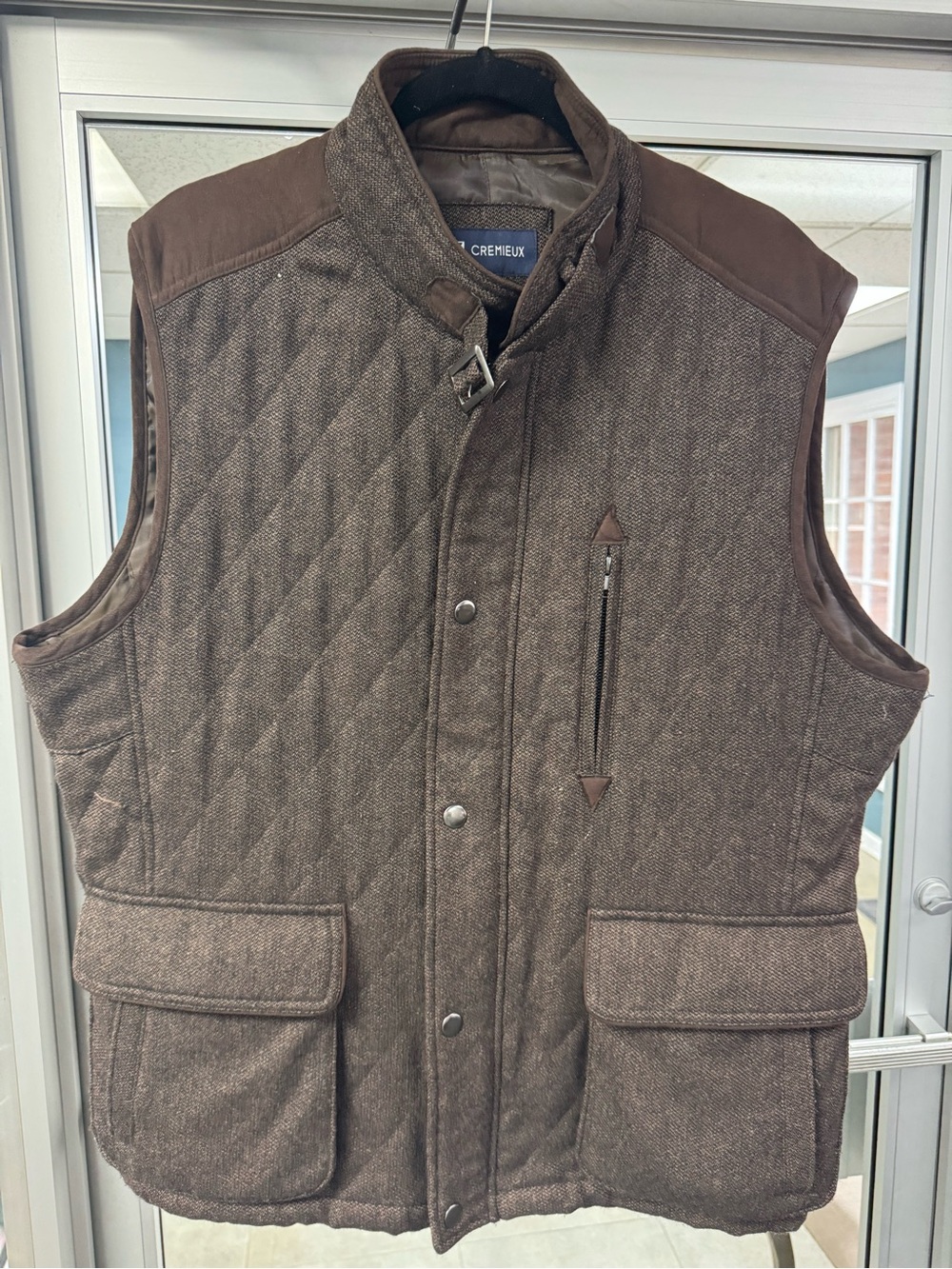 Daniel Cremieux Brown Quilted Wool-Blend Men's Vest
